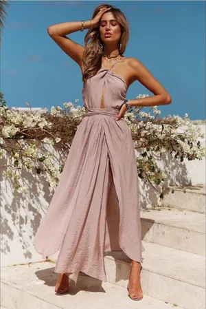 Hello Molly Mauve Halter Top With Two Slits thumbnail 7