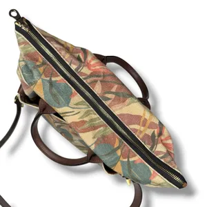 R.Riveter Otto Canvas Leather Tote Crossbody Bag Floral Breast Cancer Awareness thumbnail 10