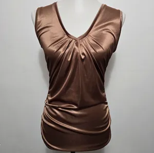 NY&Co Shimmering Bronze Metallic Sleeveless Top Medium Y2K Glam Luxe Shimmercore thumbnail 2