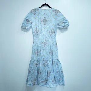 New Loft Blue Tuilerie Balloon Sleeve Pocket Midi Dress Size Small thumbnail 8