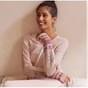 Anthropologie Daily Practice Mixed Knit Cuff Thermal Top Size Medium thumbnail 2