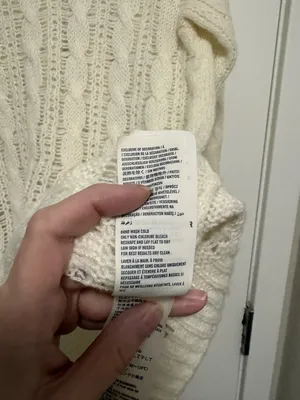 *Abercrombie Cream Open Knit Wool Blend Lightweight Long Sleeve Sweater thumbnail 4