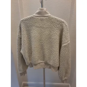 Victoria's Secret PINK Size M Cream/Ivory Sherpa 1/4 Zip Fleece Pullover thumbnail 6