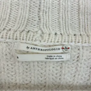 Anthropologie Deep V Wool Blend Oversized Ivory Cardigan Sweater Size Small thumbnail 11
