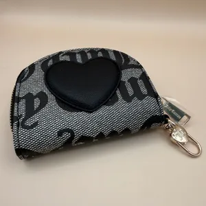 Juicy Couture Black Gothic Logo‎ Coin Purse with Heart Mirror and Gold Hardware thumbnail 2