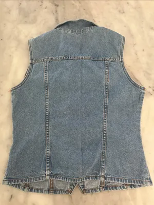 Vintage Bill Blass vintage 100% cotton Light Blue Denim vest thumbnail 5
