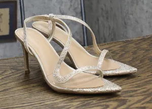 INC International Concepts Angiee Sandals Evening Stiletto Champagne Brown 6.5M thumbnail 1