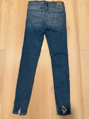 American Eagle distressed Jeans Hi Rise Jegging Women's size 6 X-Long thumbnail 5