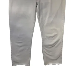 Zara Women Off White High Waisted Straight Leg Raw Hem Jeans Size 10 thumbnail 4