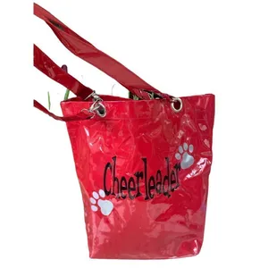 Cheerleader Red patent shiny tote bag thumbnail 5