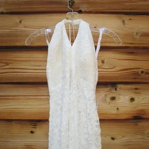 DB Studio Stretch Lace Halter Neck Gown White Size 14 thumbnail 8