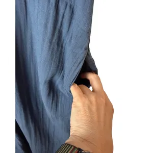 Pact Coastal Double Gauze Jumpsuit Women Medium Blue Organic Cotton Tie Strap thumbnail 5