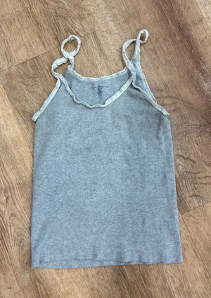 Brandy Melville Grey Lace Tank thumbnail 1