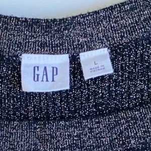 GAP Womens Black Lurex Metallic Sweater‎ High Neck Ribbed Knit Tank Top Large thumbnail 6