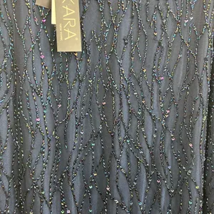 J Kara Beaded Sleeveless Popover Sheath Dress Iridescent Sequin Navy‎ Size 14 thumbnail 8