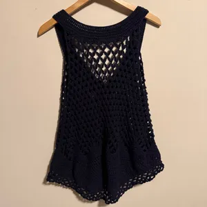 Free People Boho Vest Knit Cardigan Black Knit Gold Buttons- Size XS thumbnail 9