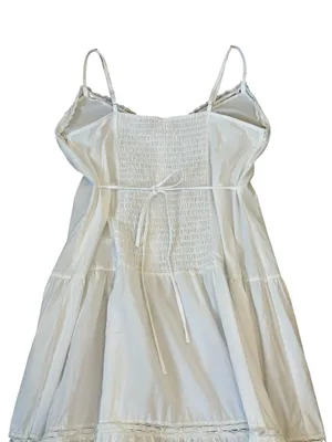 Frankie’s Bikinis White Cotton Cottagecore Bohemian Midi Dress Coquette Large thumbnail 7