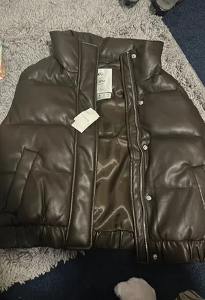 Abercrombie Brown Vegan Leather Vest thumbnail 1