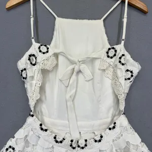 Lovers + Friends White Black Eyelet Lace Fit & Flare Mini Dress XS RN132829 thumbnail 10
