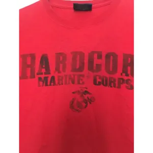 MV Sport Men's Short Sleeve T-Shirt HARDCORE MARINE CORPS Size Medium Red Tee thumbnail 3