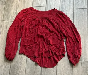 Chic Burgundy Women's Blouse Red Size XS thumbnail 1