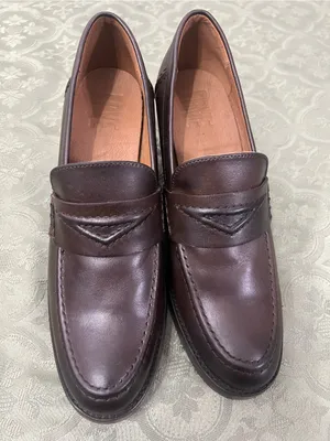 Flye heels Classic Women's Brown Leather Block Heel Loafers thumbnail 3