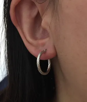 Twist Sterling Silver Hoop thumbnail 3