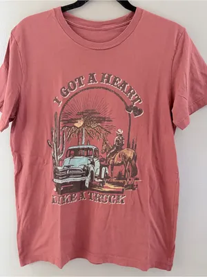 Heart Like A Truck Laney Wilson Country Western Tee Size Medium thumbnail 1