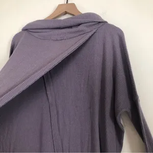 Free People We the Free Rib Purple Long Sleeve Cowl Split Back Sweater Small thumbnail 10