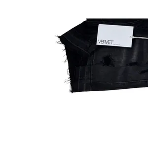 Vervet Women's Shorts Rebecca High-Rise‎ Raw Hem Bermuda Denim Black Sz. XS NWT thumbnail 2