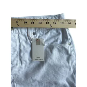 NWT Good American Size 10‎ White Good Boy Button Fly Cropped Jeans Altered #J9-5 thumbnail 9