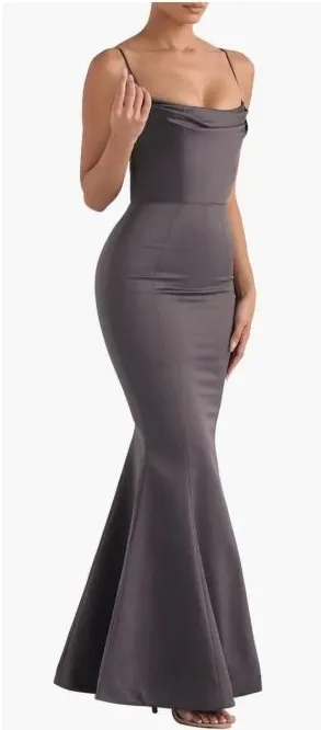 House of CB Violette Satin Mermaid‎ Gown Size Small thumbnail 1