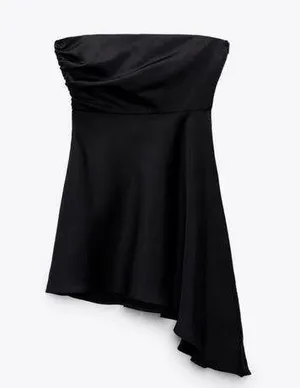ZARA STRAPLESS SATIN EFFECT DRESS thumbnail 2