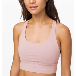 Lululemon Energy Bra Long Line Smoky Blush Pink Luxtreme Sport Bra Size 4 thumbnail 3