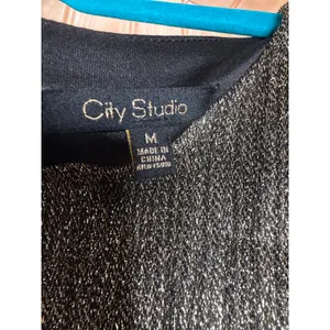 NWT City Studio Black Silver Metallic Shift Dress Glam Bling New Year Size M thumbnail 3