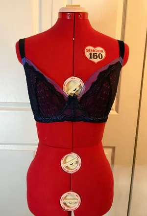 Unveiled Indigo & Black Lace Bra 32DDD thumbnail 1