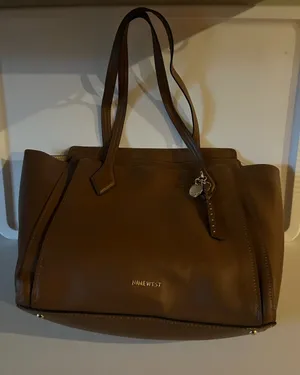 Nine West Cognac Brown Structured Tote thumbnail 1