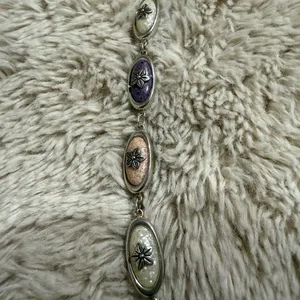 CCO Coleman Company Bracelet Sterling Silver Pink‎ Purple Gemstone 7.5" Boho 925 thumbnail 2
