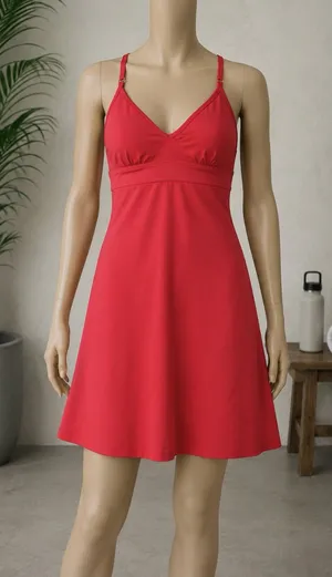 Athleta Coral Athletic Dress Built In Bra Strappy Activewear XS thumbnail 1
