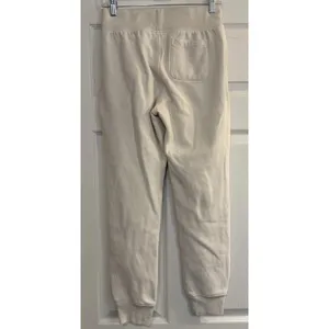 Champion Sweatpants Reverse Weave‎ Womens Sz Small Cream Spellout Jogger 90s thumbnail 2