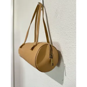 by Anthropologie Tan cylindrical/barrel design Handbag Tan / Warm Camel thumbnail 4