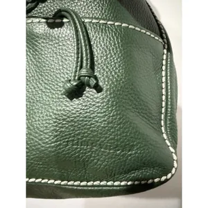 Plinio‎ Visona Italy Green Satchel Genuine Leather Oversized Handbag F thumbnail 11