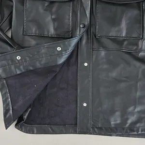 Zara Faux Leather Overshirt, Shacket In Black Size M thumbnail 8