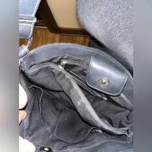 ROLF’S Black Genuine Leather Boho Shoulder Bag Pebble Grain Minimalist Hobo thumbnail 5