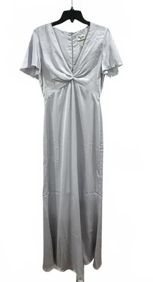 NWT Show Me Your Mumu Silver Satin Maxi Gown Dress Small thumbnail 1