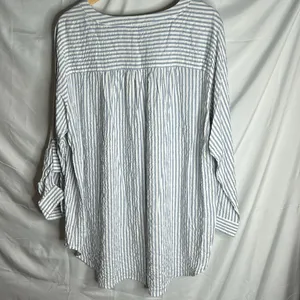 Jane + Delancey 5 Button Henley Rayon Tunic Size 1X Stripes long Sleeve NWT thumbnail 7
