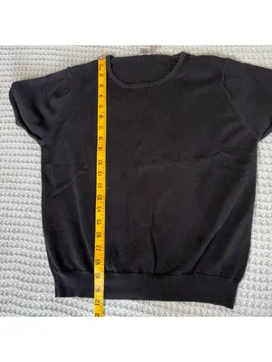 Vintage Y2K Gap Short Sleeve Sweater Womens Medium Black 100% Cotton Shell Top thumbnail 6