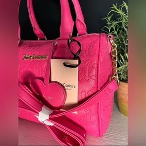 Juicy Couture Fame Satchel Pink Flash Quilted Crossbody NWT thumbnail 5