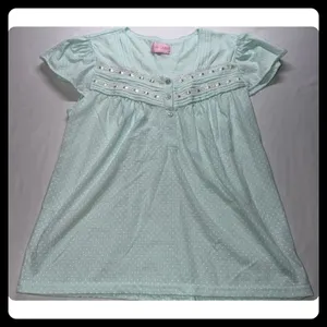 Pink Label Pajama Set Womens Mint Green Polka Dot Lace Trim Sleepwear Small thumbnail 2