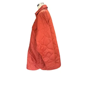 Nike Sportswear Essentials Quilted Trench Jacket Womens L NWT Rugged Orange NEW thumbnail 4